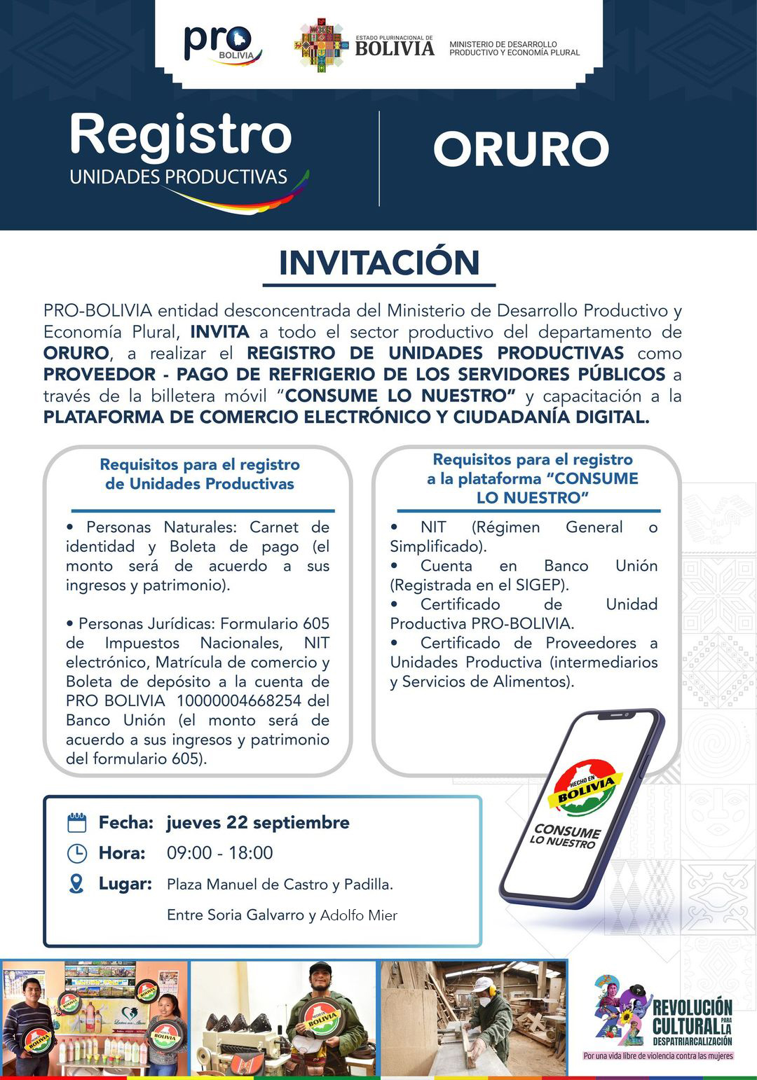 ORURO REGISTRO DE UNIDADES PRODUCTIVAS PRO BOLIVIA